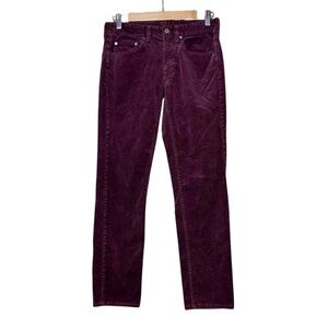 Bonobos 5 Pocket Corduroy Straight Slim Leg Pants in Purple Wine Size 29x30